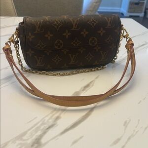 Louis Vuitton Brown Monogram Crossbody Bag with Gold Chain